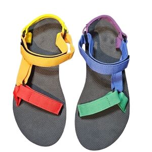 Teva Womens Size 9 Black Original Universal Pride Strappy Sport Sandals